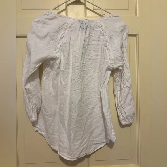 Cynthia Rowley White quarter sleeve classic elegant fall winter Blouse shirt - Picture 2 of 11